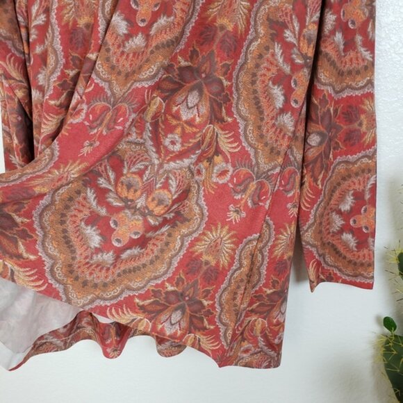 Soft Surroundings Bohemian Paisley Floral Print Knit Top Pullover size 1X - Picture 9 of 10